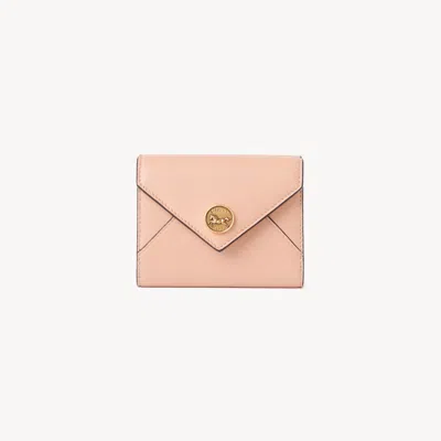 Chloé Small Envelope Tri-fold In Grained Leather In Pink