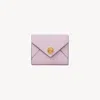 Chloé Small Envelope Tri-fold In Grained Leather In Purple