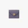 Chloé Small Envelope Tri-fold In Grained Leather Purple Size Onesize 100% Goatskin In Purple
