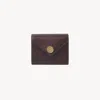 Chloé Small Envelope Tri-fold In Grained Leather Red Size Onesize 100% Goatskin In Red