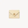 Chloé Small Envelope Tri-fold Wallet In Grained Leather In Neutral