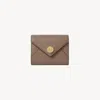 Chloé Small Envelope Tri-fold Wallet In Grained Leather In Neutral