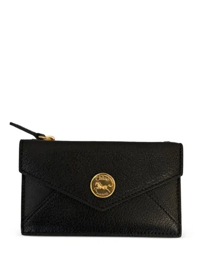 Chloé Small Envelope Zip-fastening Coin Purse In Black