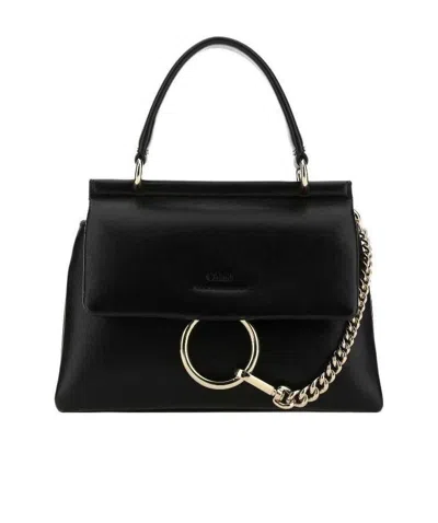 Chloé Small Faye Soft Top Handle Tote Bag In Black