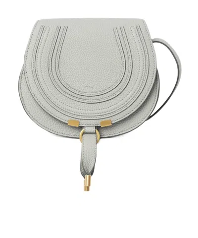 Chloé Small Flip Saddle Bag In Gray