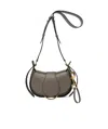 Chloé Ride Small Flap Crossbody Bag In Calfskin In Flannel Grey