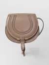 Chloé Small Glossy Leather Saddle Bag In Neutrals