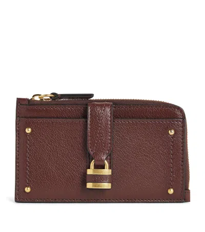 Chloé Small Grained Leather Paddington Purse In Brown