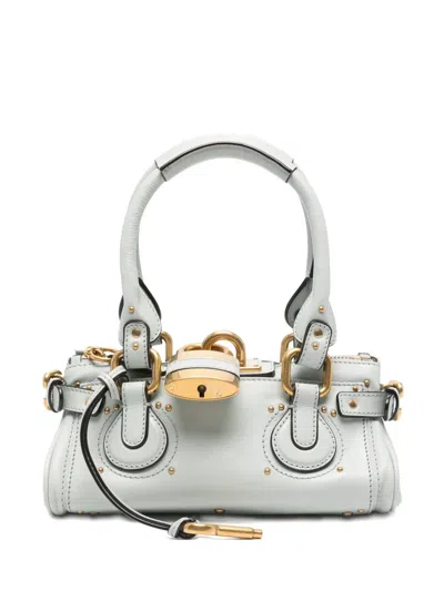 Chloé Small Grained Paddington Shoulder Bag In Blue