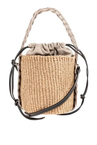 Chloé Small Gray Woven Basket Handbag For Women In Neutral