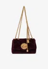 Chloé Small Heritage Velvet Shoulder Bag In Brown