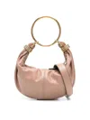 Chloé Women Small Bracelet Hobo Bag In Grained Leather In Light Pink
