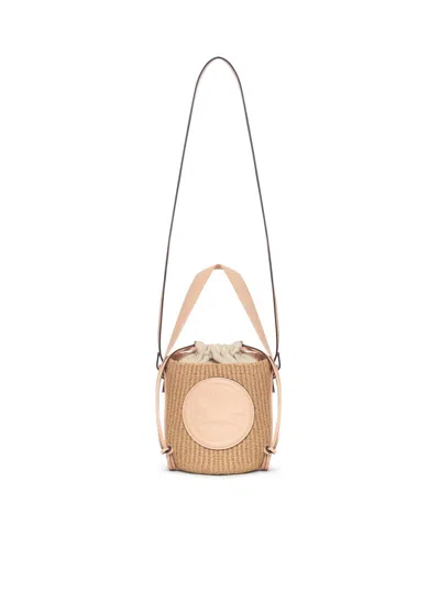 Chloé Small Horse Medal Tote Bag Pink In Apricotpin