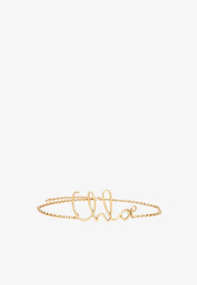 Chloé Small Iconic Logo Belt In Gold
