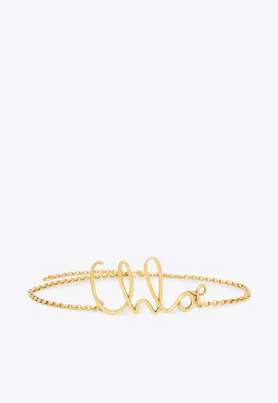 Chloé Small Iconic Logo Chain Belt In Gold