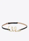Chloé Iconic Leather Belt Gold-tone Hardware In Black