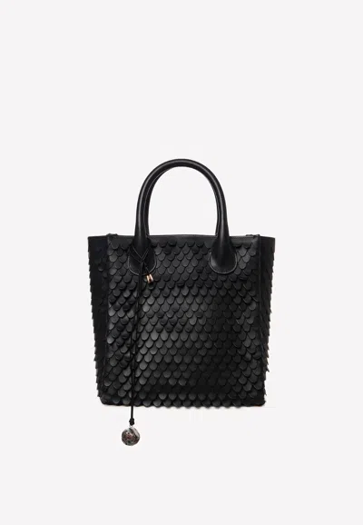 Chloé Small Joyce Scallop Tote Bag In Black