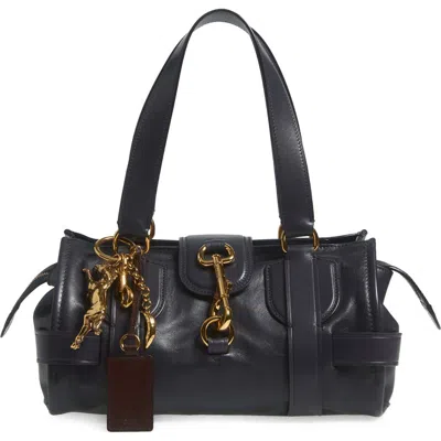 Chloé Small Kerala Leather Handbag In 44c Black Navy