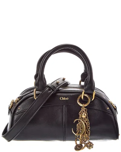 Chloé Small Leather Bowling Bag In Brown