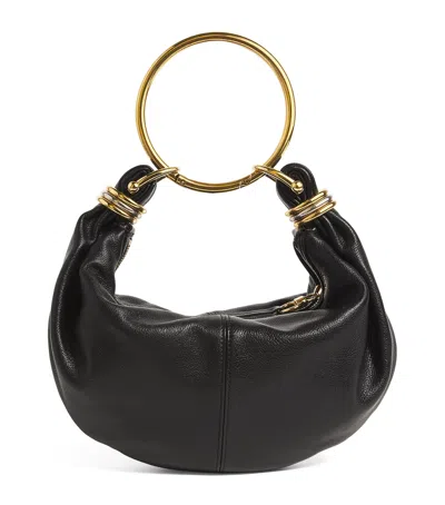 Chloé Chloe Bracelet Grained Leather Top Handle Bag In Black