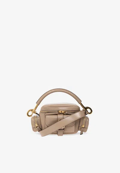 Chloé Small Leather Camera Bag In Beige
