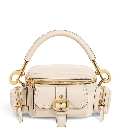 Chloé Chloè Leather Small Camera Bag In Black In Sweet Beige