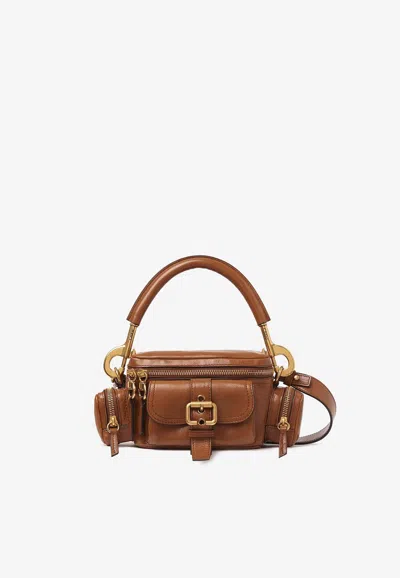 Chloé Small Leather Camera Bag In Brown