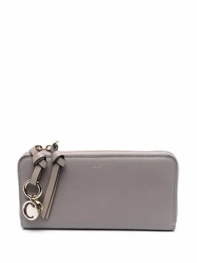 Chloé All Around Zip Wallet In Cashmere Grey