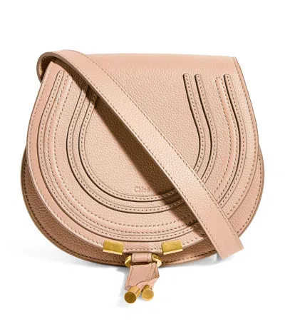Chloé Small Leather Marcie Saddle Bag In Brown