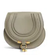 Chloé Small Leather Marcie Saddle Bag In Green