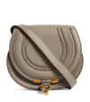 Chloé Small Leather Marcie Saddle Bag In Grey