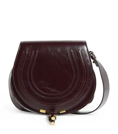 Chloé Small Leather Marcie Saddle Bag In Red