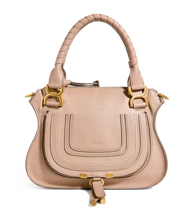 Chloé Small Leather Marcie Top-handle Bag In Brown