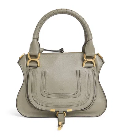 Chloé Small Leather Marcie Top-handle Bag In Neutral