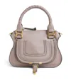 Chloé Small Leather Marcie Top-handle Bag In Purple