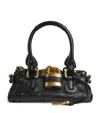 Chloé Paddington Padlock Shoulder Bag In Leather In Black