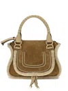 Chloé Women Suede And Shearling Leather Marcie Small Handbag In Brown