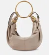 Chloé Bracelet Small Leather Shoulder Bag In Grey
