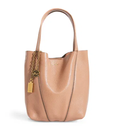 Chloé Small Leather Spin Tote Bag In Pink