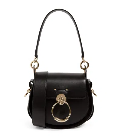 Chloé Small Leather Tess Saddle Bag In Black