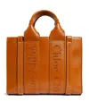 Chloé Small Woody Tote Bag In Calf Leather In Brown