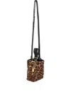 Chloé Small Leopard-print Shearling Bucket Bag In Brown