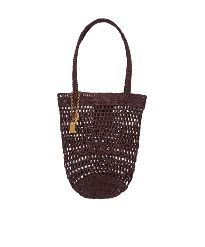 Chloé Small Logo Shoulder Bag In Brown
