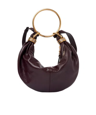 Chloé Bracelet Small Leather Shoulder Bag In Red