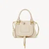 Chloé Small Marcie Bag In Grained Leather Beige Size Onesize 100% Calf-skin Leather