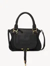 Chloé Marcie Small Leather Handbag With Removable Shoulder Strap In Noir