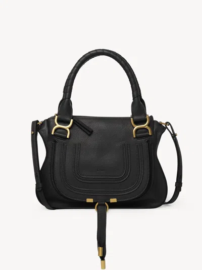 Chloé Petit Sac Marcie En Cuir Grainé Femme Noir Taille Onesize 100% Cuir De Veau