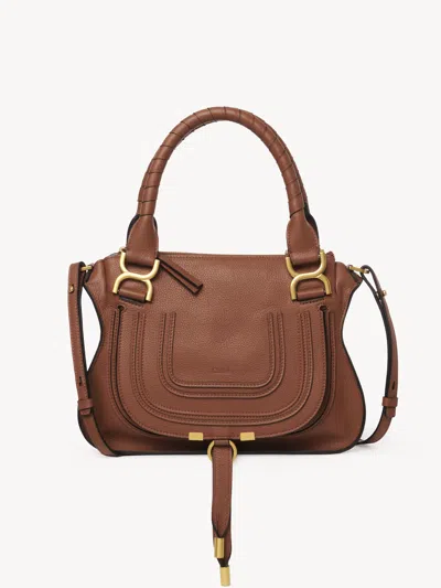 CHLOÉ SMALL MARCIE BAG IN GRAINED LEATHER BROWN SIZE ONESIZE 100% CALF-SKIN LEATHER