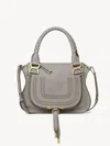 Chloé Petit Sac Marcie En Cuir Grainé Femme Gris Taille Onesize 100% Cuir De Veau In Gris