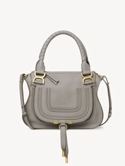 Chloé Petit Sac Marcie En Cuir Grainé Femme Gris Taille Onesize 100% Cuir De Veau